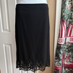 Lane Bryant Black Pencil Skirt with Lace Detail